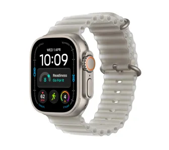 Apple Watch Ultra 4 GPS + Cellular koperta z tytanu Naturalna 49mm Pasek Ocean w kolorze półprzezroczystej szarości
