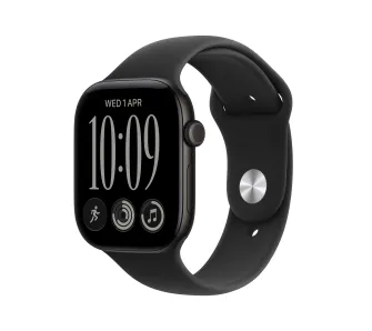 Apple Watch Series 12 GPS + Cellular Koperta 42 mm z aluminium w kolorze czarnym Pasek sportowy w kolorze czarnym M/L
