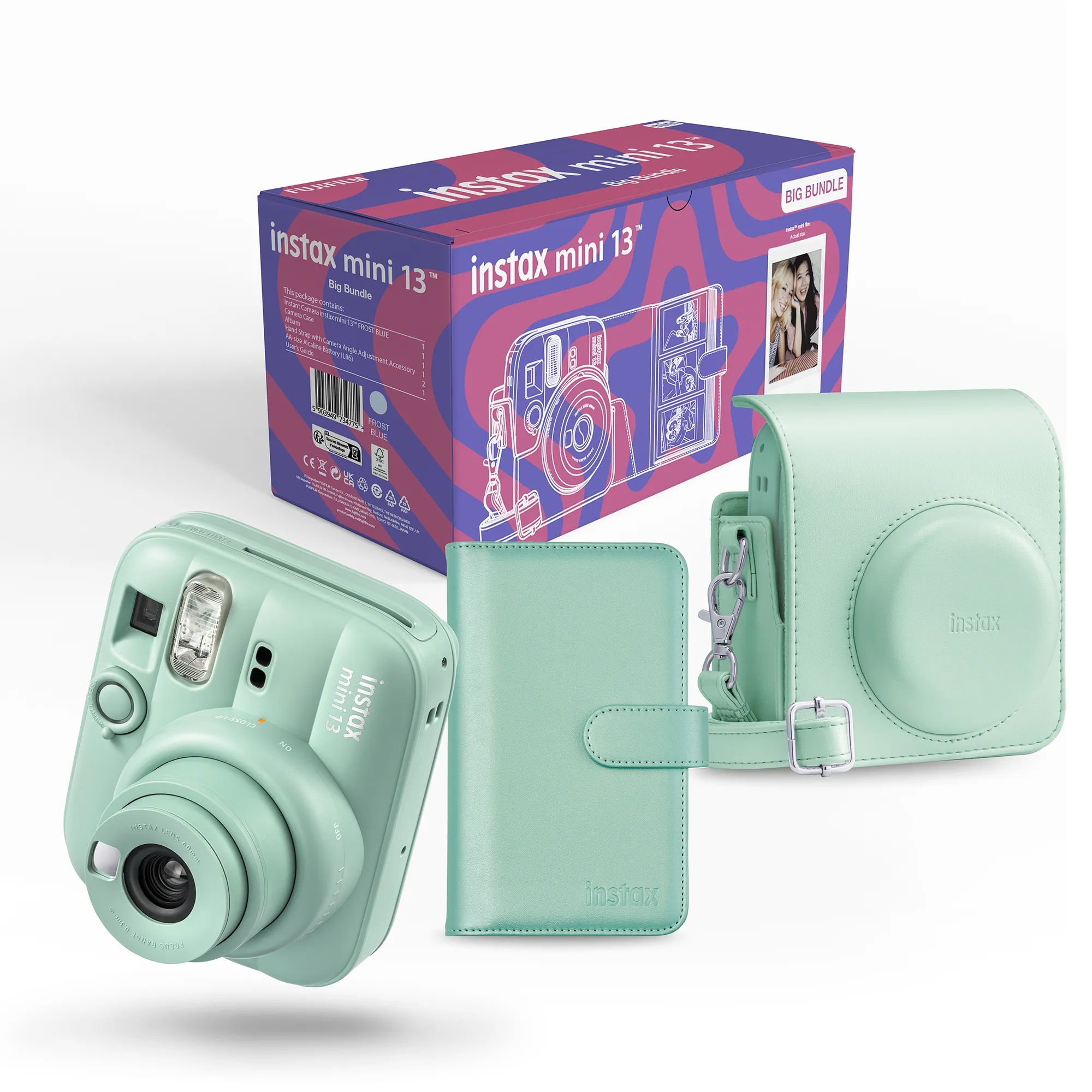 Aparat Fujifilm Instax MINI 13 + Etui + Album Zielony