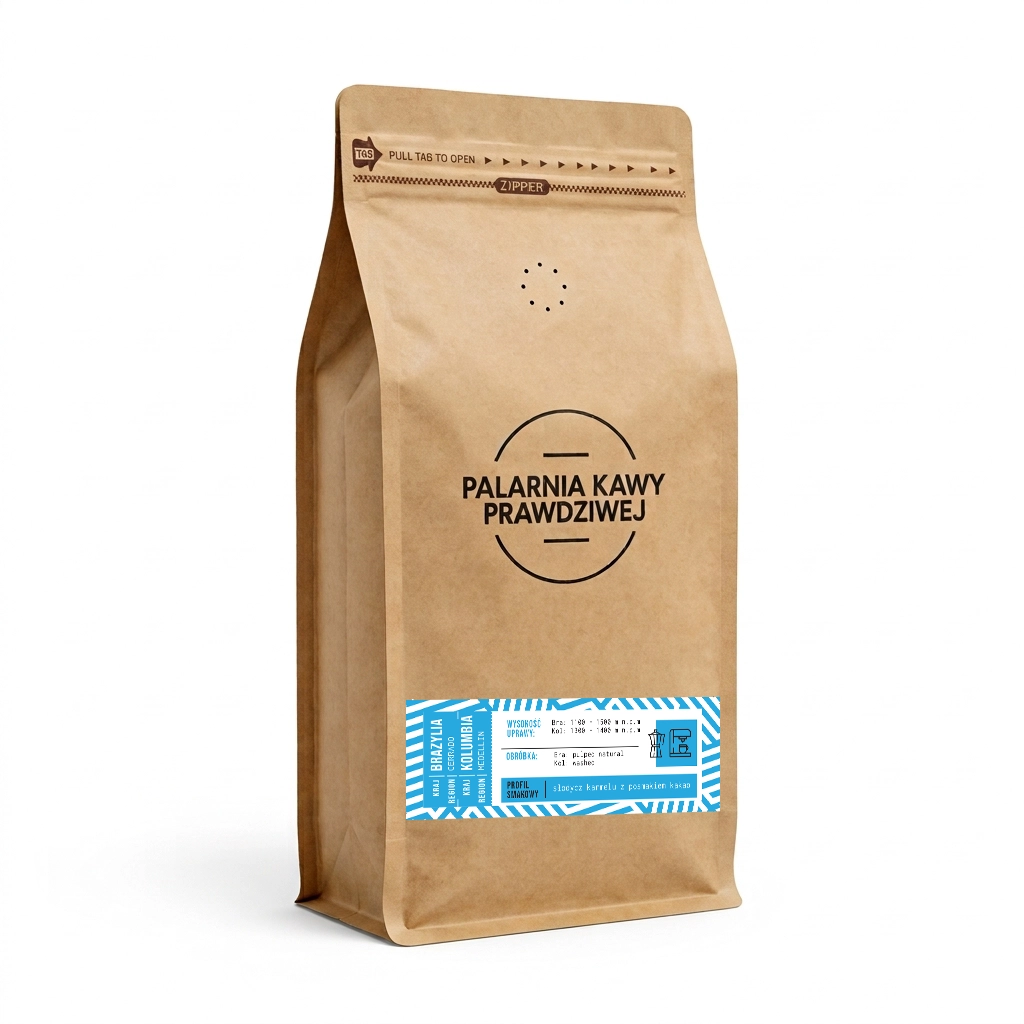 Kawa ziarnista Palarnia Kawy Prawdziwej Brazylia Cerrado & Kolumbia Medellin 500g