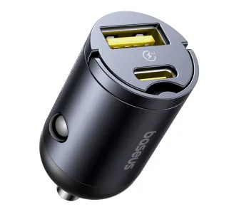 Ładowarka samochodowa Baseus Tiny Star 30W USB-A USB-C Czarny