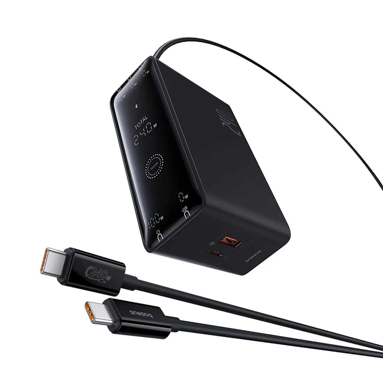 Stacja ładująca Baseus Digital GaN 3x USB-C USB-A DC 240W Czarny