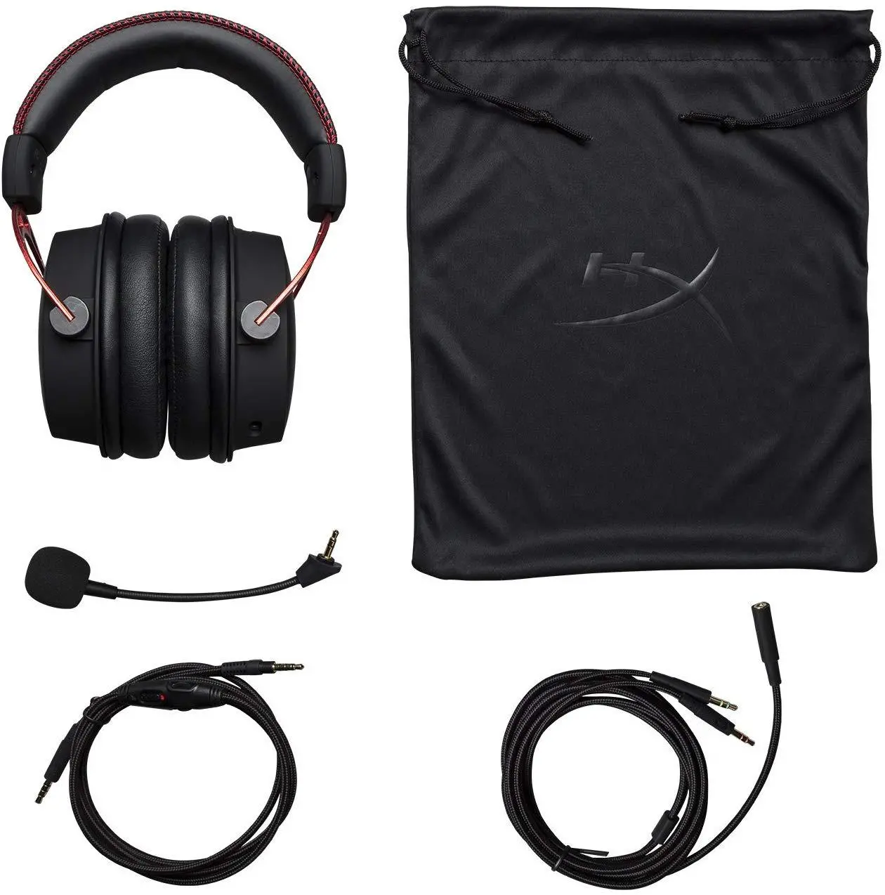 Słuchawki przewodowe z mikrofonem HyperX Cloud Alpha HX-HSCA-RD/EM Nauszne Czarno-czerwony