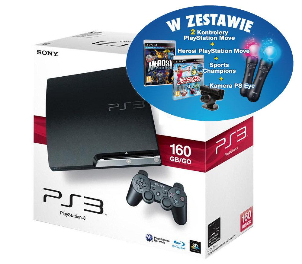 Sony PlayStation 3 + 2 x PlayStation Move + 2 gry