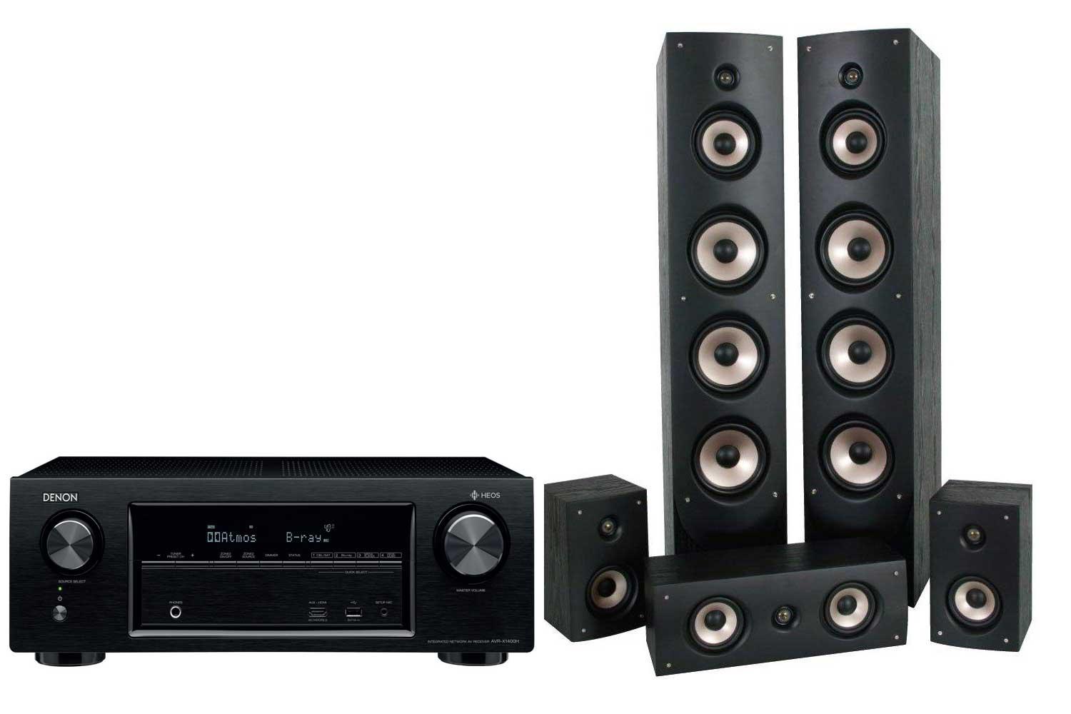 Zestaw kina Denon AVR-X1400H, Eltax Monaco 5.0 (czarny)
