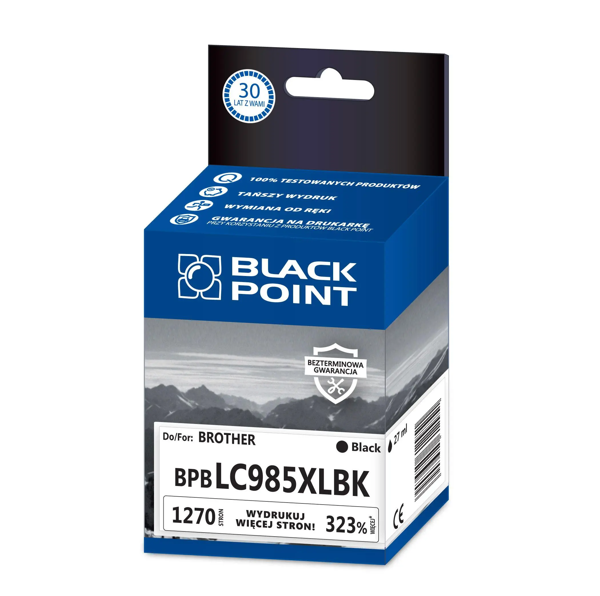Tusz Black Point BPBLC985BK (zamiennik LC-985BK) Czarny 27 ml