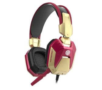 Słuchawki przewodowe z mikrofonem E-BLUE Marvel Iron Man 3  EHS908REAA-IY Nauszne Czerwony