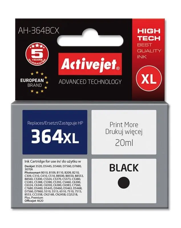 Tusz ActiveJet AH-364BCX (zamiennik CN684EE nr 364XL) Czarny 20 ml