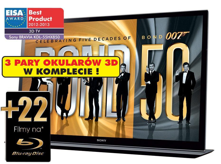Telewizor Sony KDL-55HX850 + kolekcja BD 