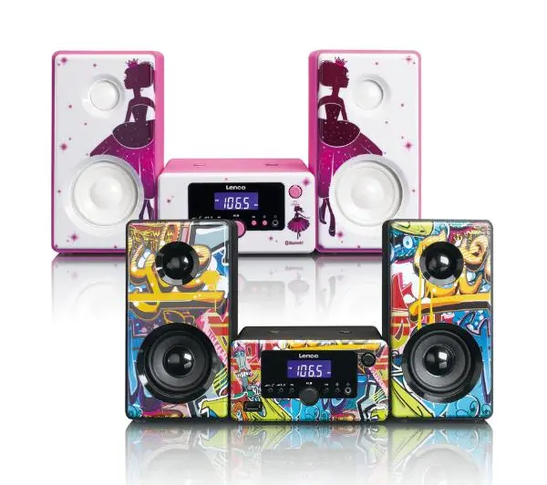 Lenco MC-020 10W Radio FM Biało-różowy - Kup na Raty - RRSO 0%