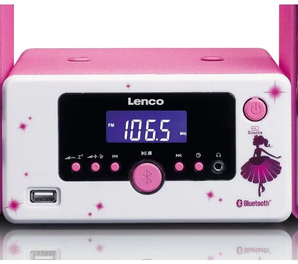Lenco MC-020 10W Radio FM Biało-różowy - Kup na Raty - RRSO 0%