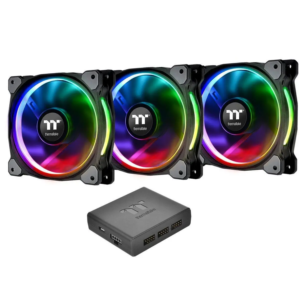 Фото Вентилятор Thermaltake Riing Plus 12 RGB Radiator Fan TT Premium Edition 3-Fan Pack (CL-F053-PL12SW-A)