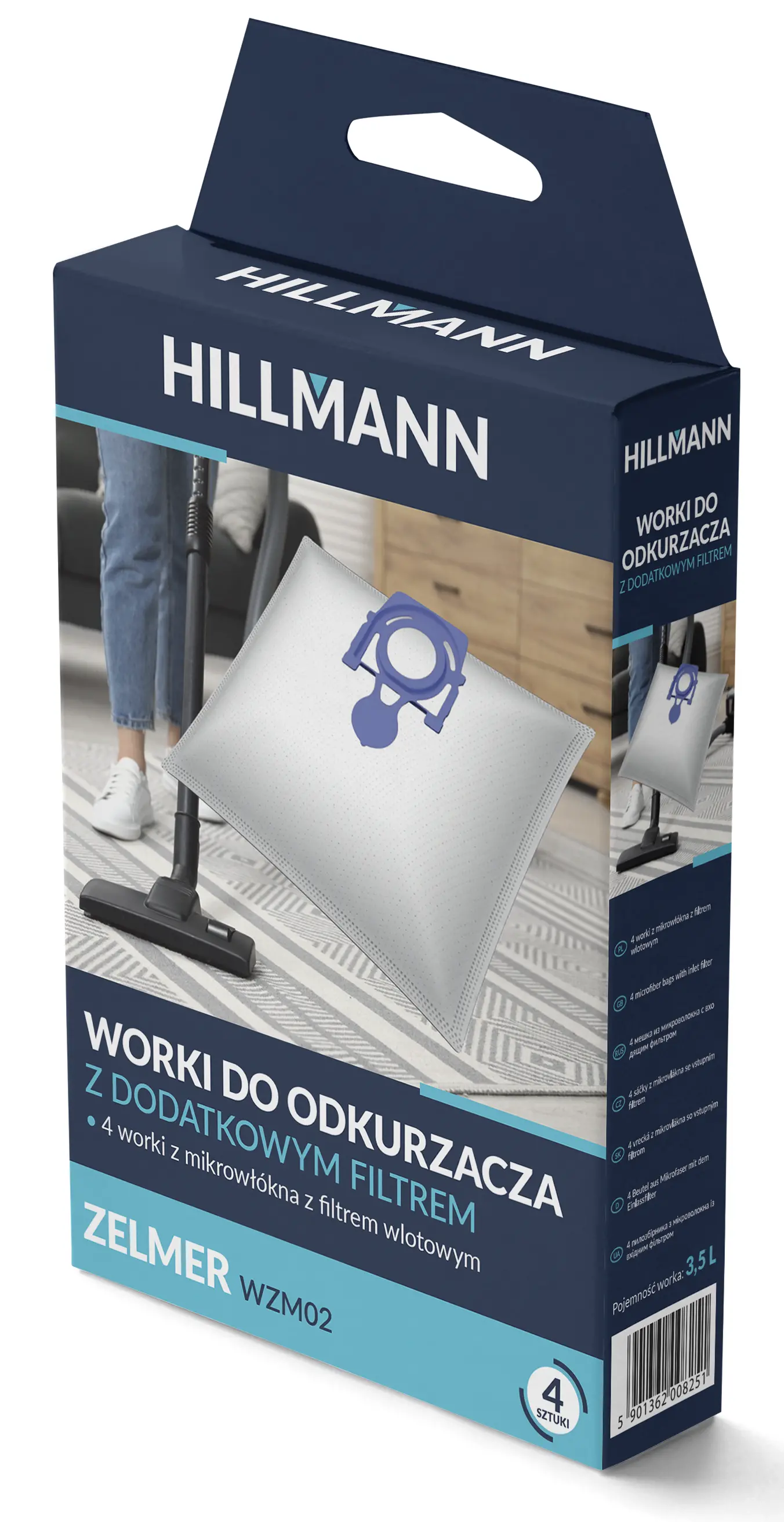 Worki do odkurzacza HILLMANN WZM02 4szt. + filtr