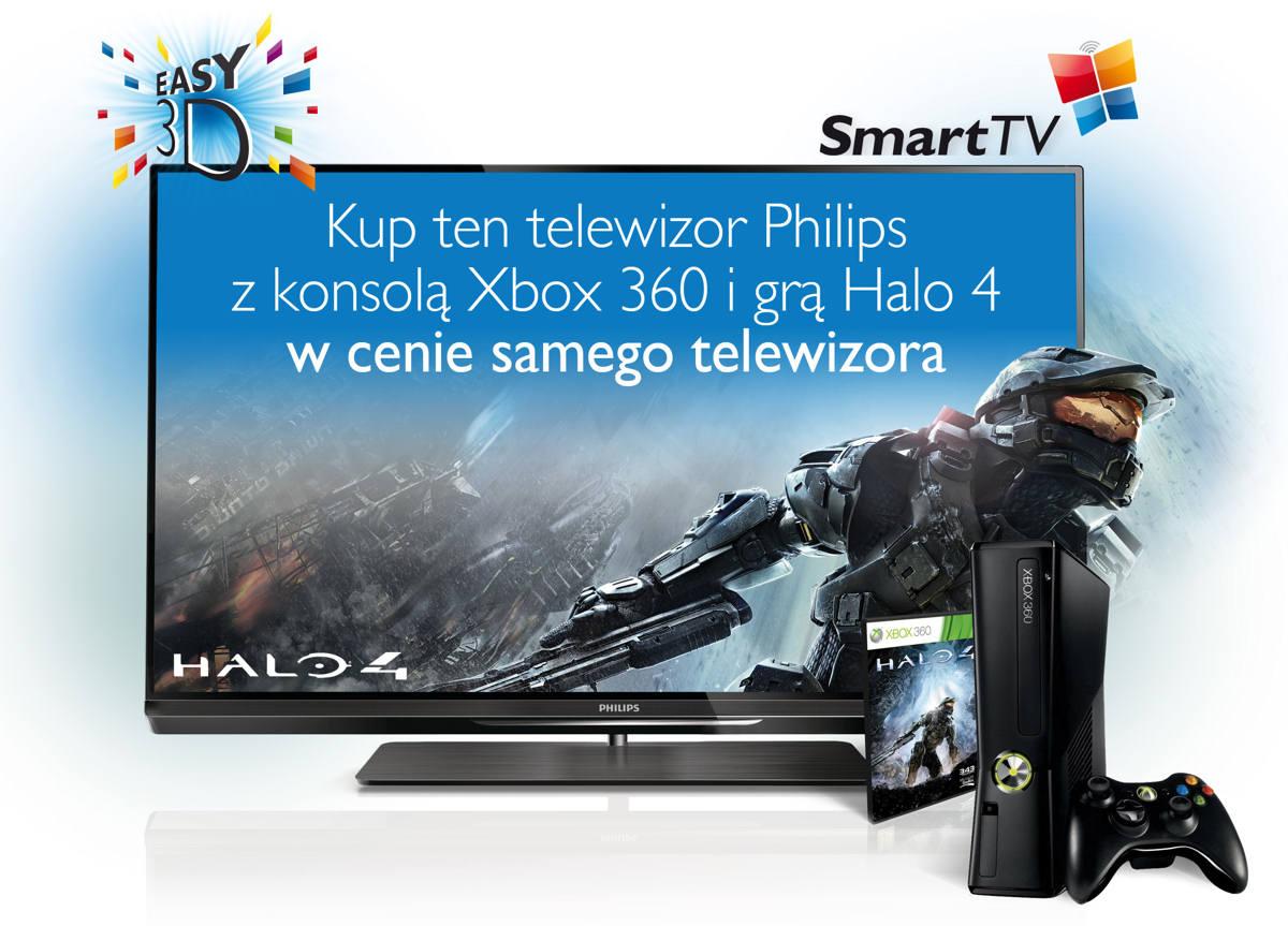 Telewizor Philips 47PFL6007K + konsola Xbox 360 250GB + gra Halo 4