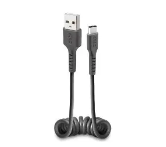 Kabel SBS TECABLETYPCSK USB typ C spiralny 0,5m Czarny