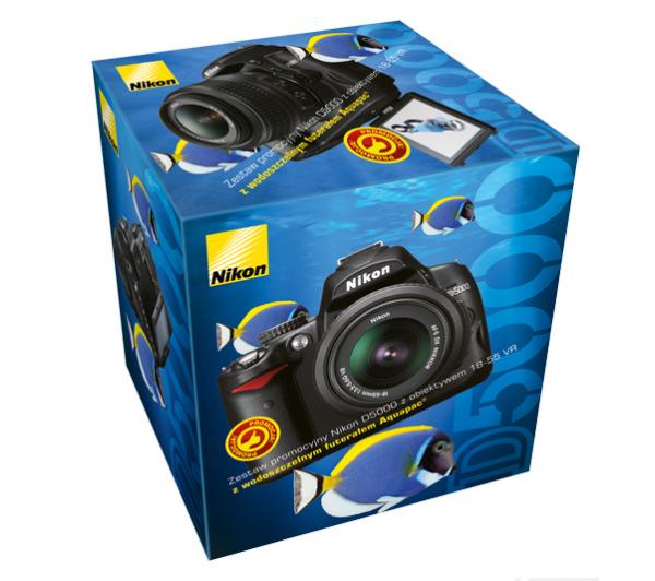 Lustrzanka Nikon D5000 18-55 VR + Aquapac