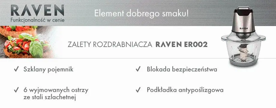 Rozdrabniacz Raven ER002 1,2l Szklany