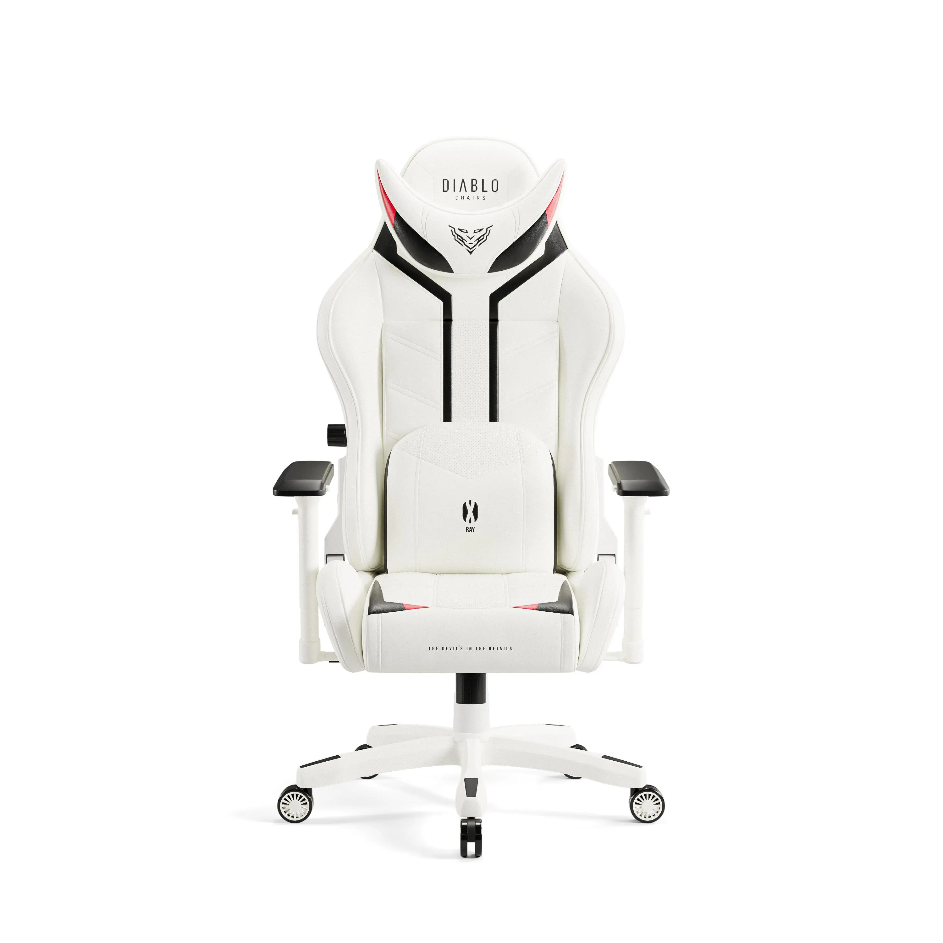 Fotel Diablo Chairs X-Ray 2.0 Normal Size Gamingowy do 136kg Skóra ECO Biało-czarny