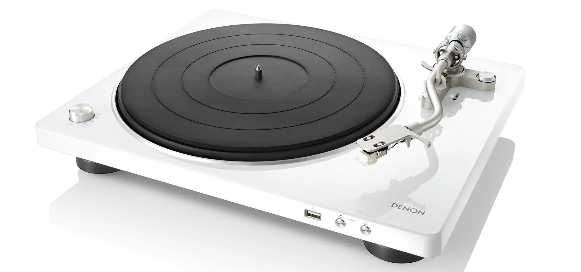 Gramofon Denon DP-450USB Manualny Napęd paskowy Przedwzmacniacz Biały