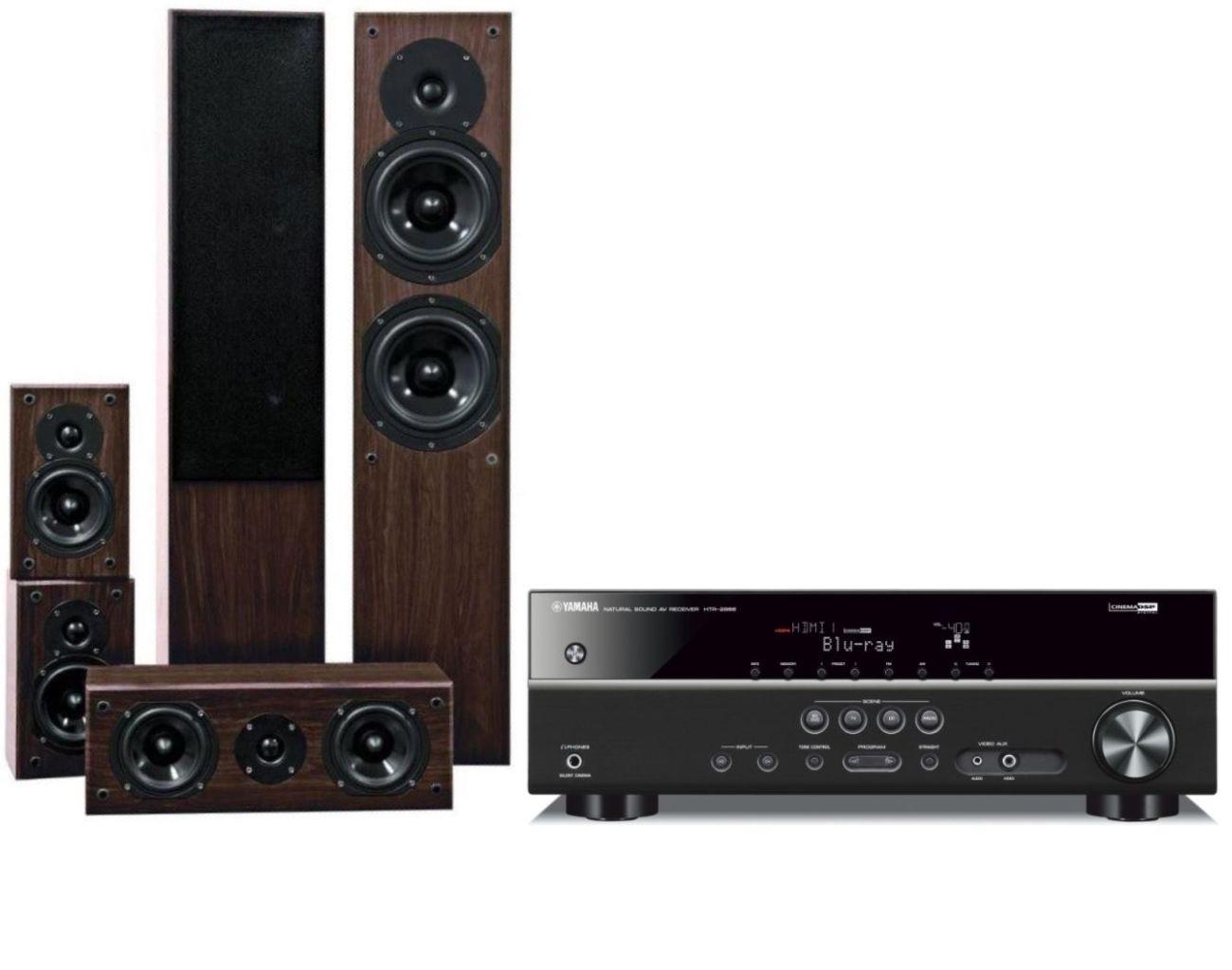 Zestaw kina Yamaha HTR-2866B, Prism Audio Onyx 100 (orzech)