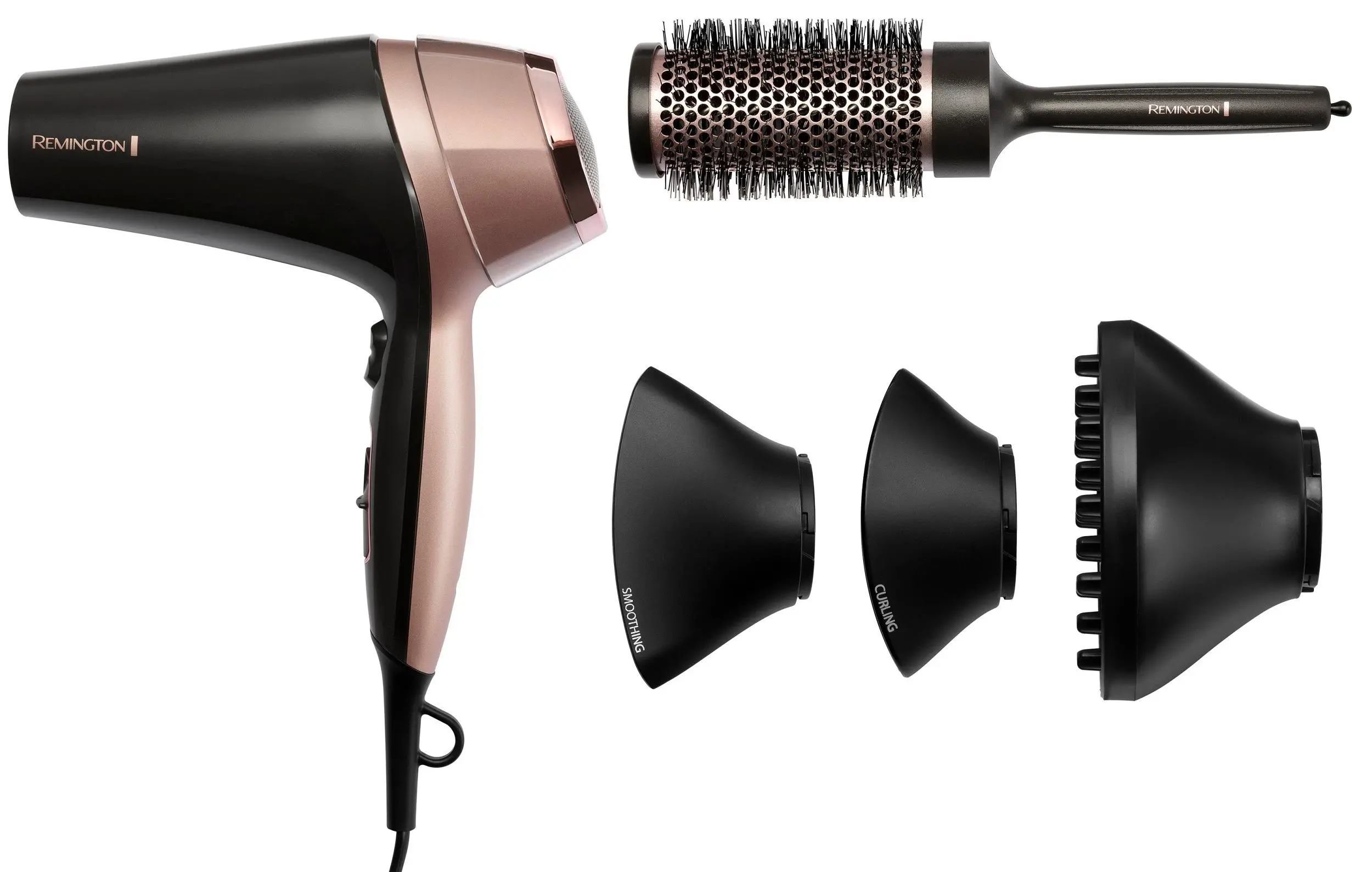 Suszarka do włosów Remington Curl & Straight Confidence Jonizacja Dyfuzor Zimny nawiew 2200W 2 prędkości 3 temperatury