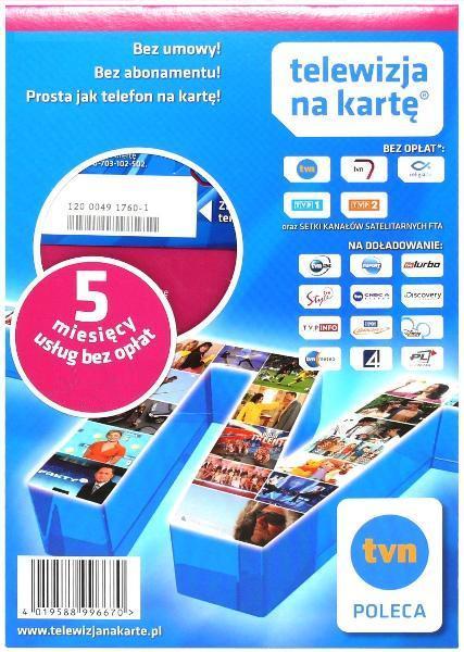 Karta dostępowa TVN Karta abonencka TNK (5 miesięcy)