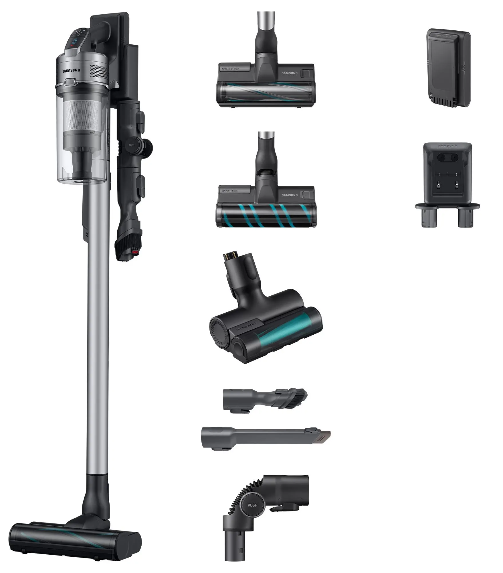 Odkurzacz bezprzewodowy Samsung Jet 75 complete VS20T7536T5 60min Wymienny akumulator Mini elektroszczotka