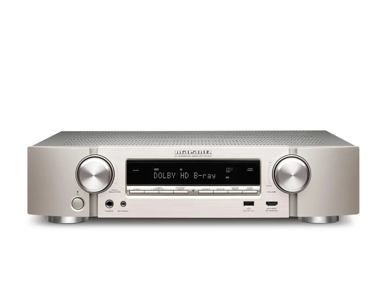Amplituner Marantz NR1510 5.2-kanałowy Wi-Fi Bluetooth AirPlay Srebrno-złoty