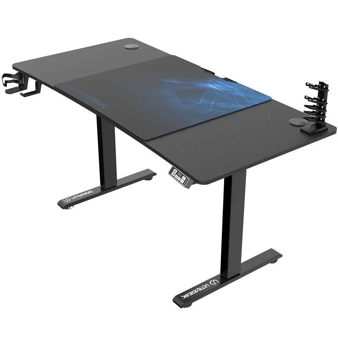 Biurko Ultradesk LEVEL V2 140cm Regulacja wysokości Czarno-niebieski
