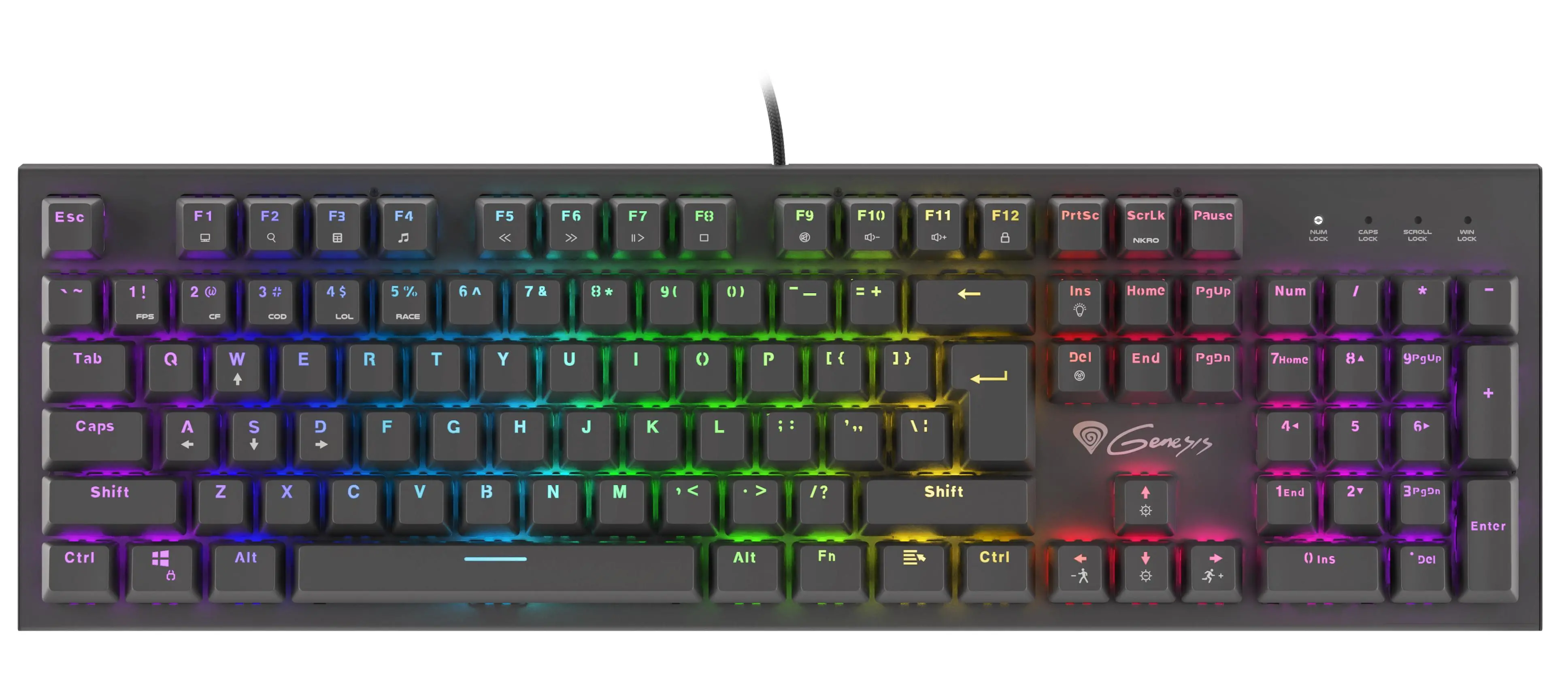Klawiatura mechaniczna Genesis Thor 300 RGB Outemu Brown Czarny