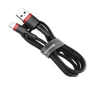 Baseus Lightning USB Cafule 1,5A 2m Czarno-czerwony