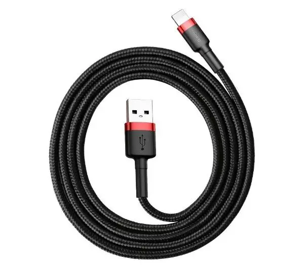 Baseus Lightning USB Cafule 1,5A 2m Czarno-czerwony