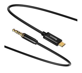 Kabel Baseus audio USB-C do mini jack 3,5mm AUX Yiven 1.2m Czarny
