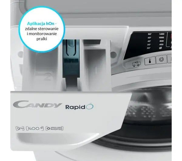 Candy RapidO RO 1496DWMT/1-S Slim 9kg 1400obr/min Zdalne sterowanie - Kup na Raty - RRSO 0%