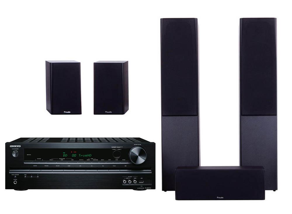 Zestaw kina Onkyo TX-SR313B (czarny), M-Audio HCS-9920 (wenge)