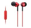 Słuchawki przewodowe Sony MDR-EX110AP Dokanałowe Mikrofon Czerwony