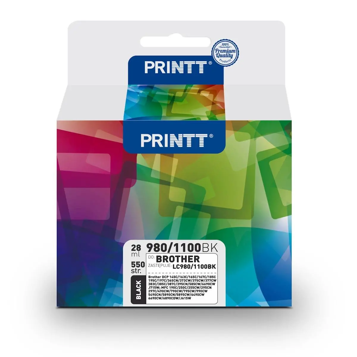 Tusz PRINTT NAB980/1100B (zamiennik LC-980BK, LC-1100BK) Czarny 28 ml