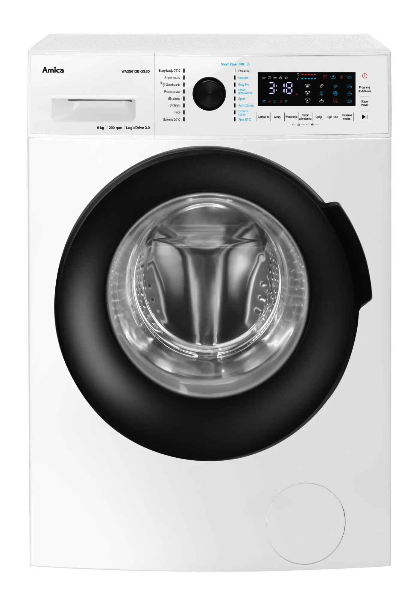 Pralka Amica WA2S612BKiSJD Slim 6kg 1200obr/min