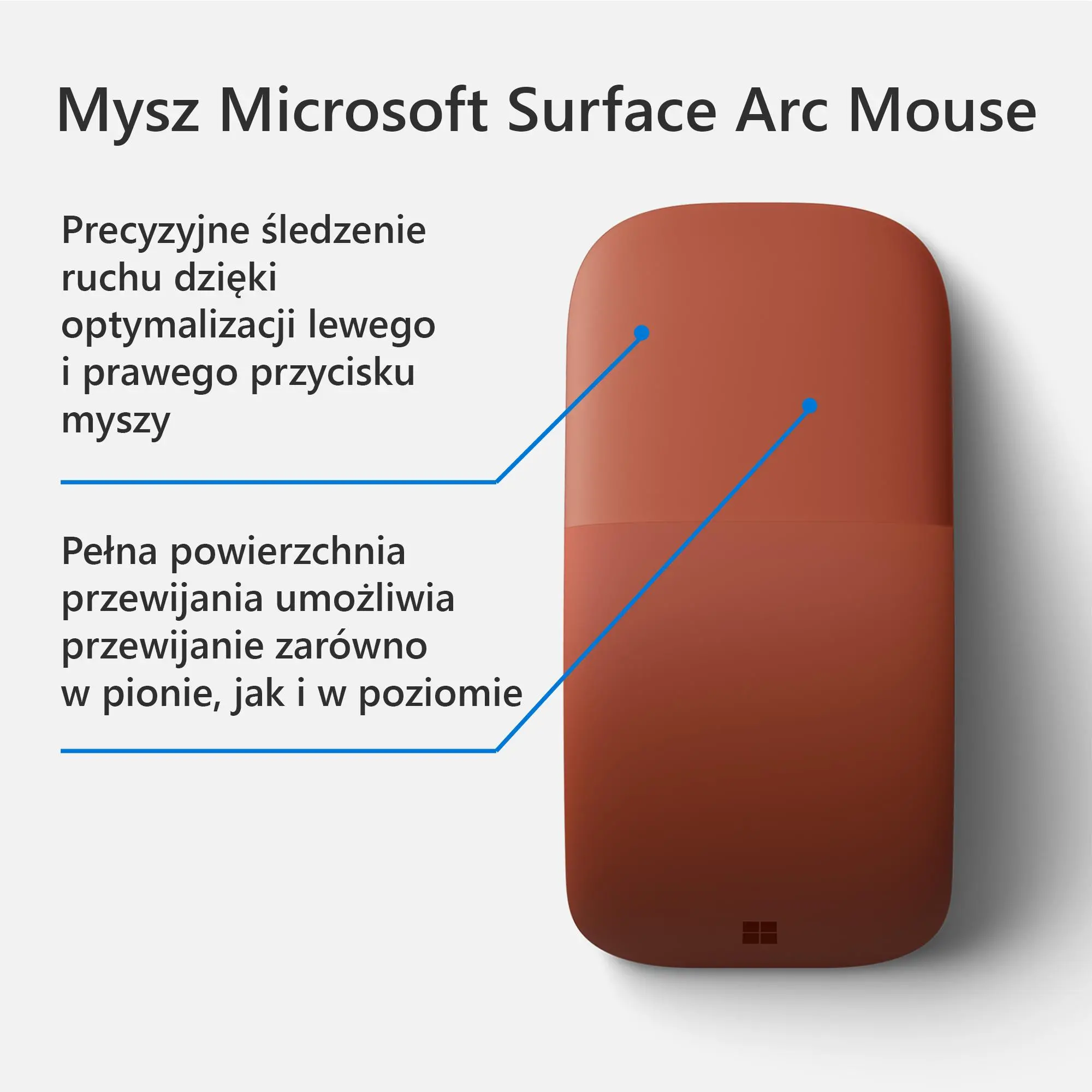 Myszka Microsoft Surface Arc Mouse Czerwony mak - Opinie