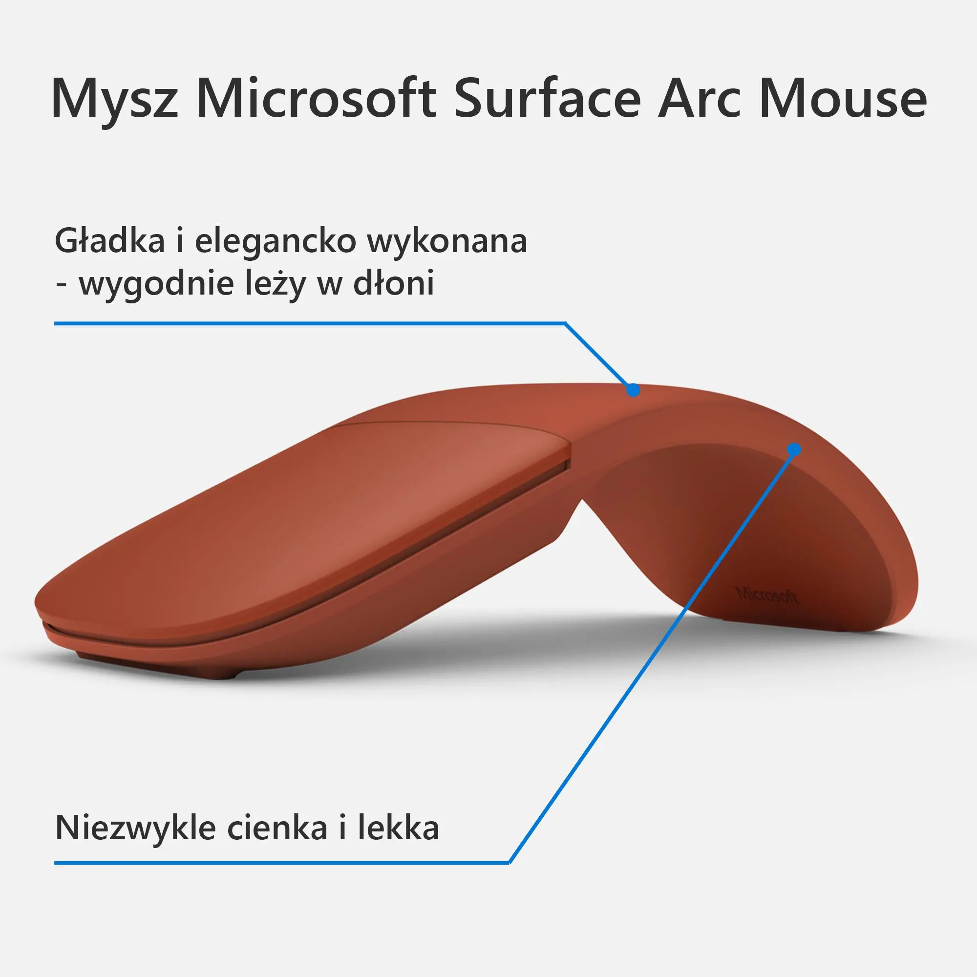 Microsoft Surface Arc Mouse レッド Myszka Microsoft Surface Arc Mouse Czerwony mak - Opinie