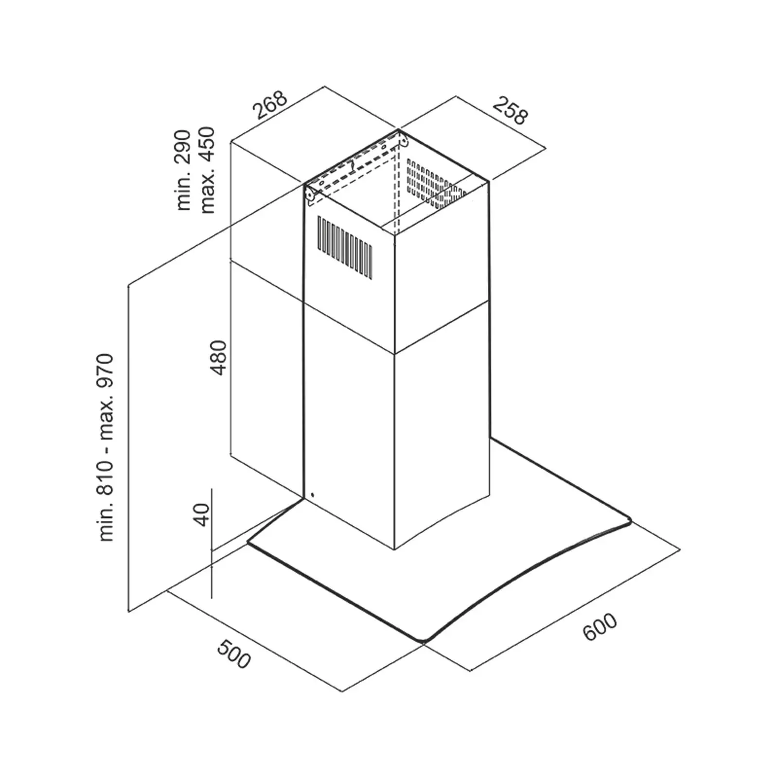 фото Витяжка Т-подібна VDB Sprint 60 NW Silver