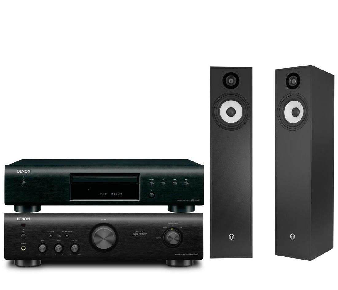Wieża Denon DCD-520AE + PMA-520AE (czarny) + Pylon Audio Pearl 20 (czarny)