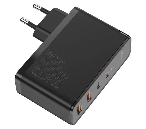 Baseus GaN2 Pro 2x USB + 2x USB-C 100W Czarny - ⚡ EURO HIT CENOWY! ⚡