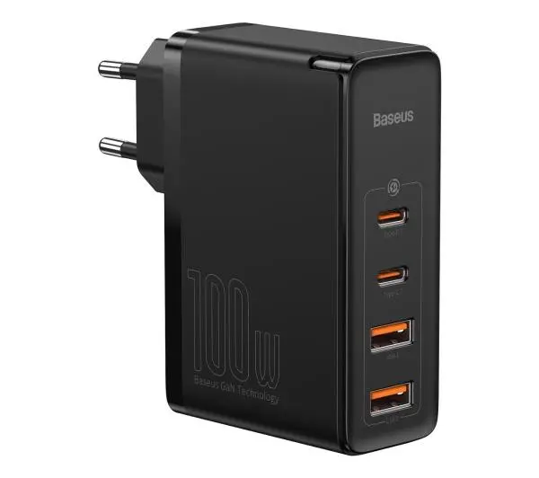 Baseus GaN2 Pro 2x USB + 2x USB-C 100W Czarny - ⚡ EURO HIT CENOWY! ⚡