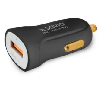 Ładowarka samochodowa Savio Quick Charge 3,0A SA-05/B Czarny