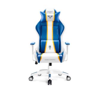 Fotel Diablo Chairs X-One 2.0 Normal Size Gamingowy do 136kg Skóra ECO Tkanina Biało-niebieski