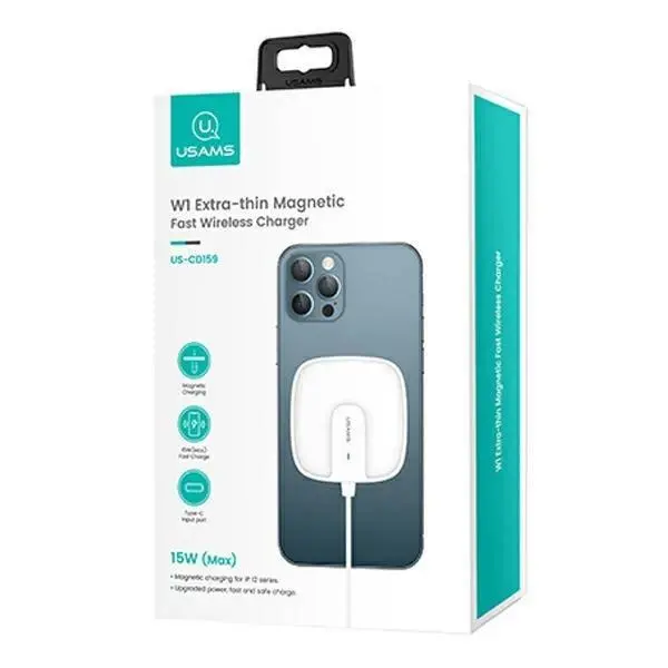 Ładowarka indukcyjna USAMS US-CD159 15W Extra-thin Biały