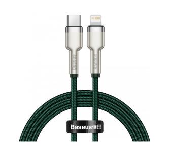 Kabel Baseus Cafule metal USB-C do Lightning 20W 1m Zielony