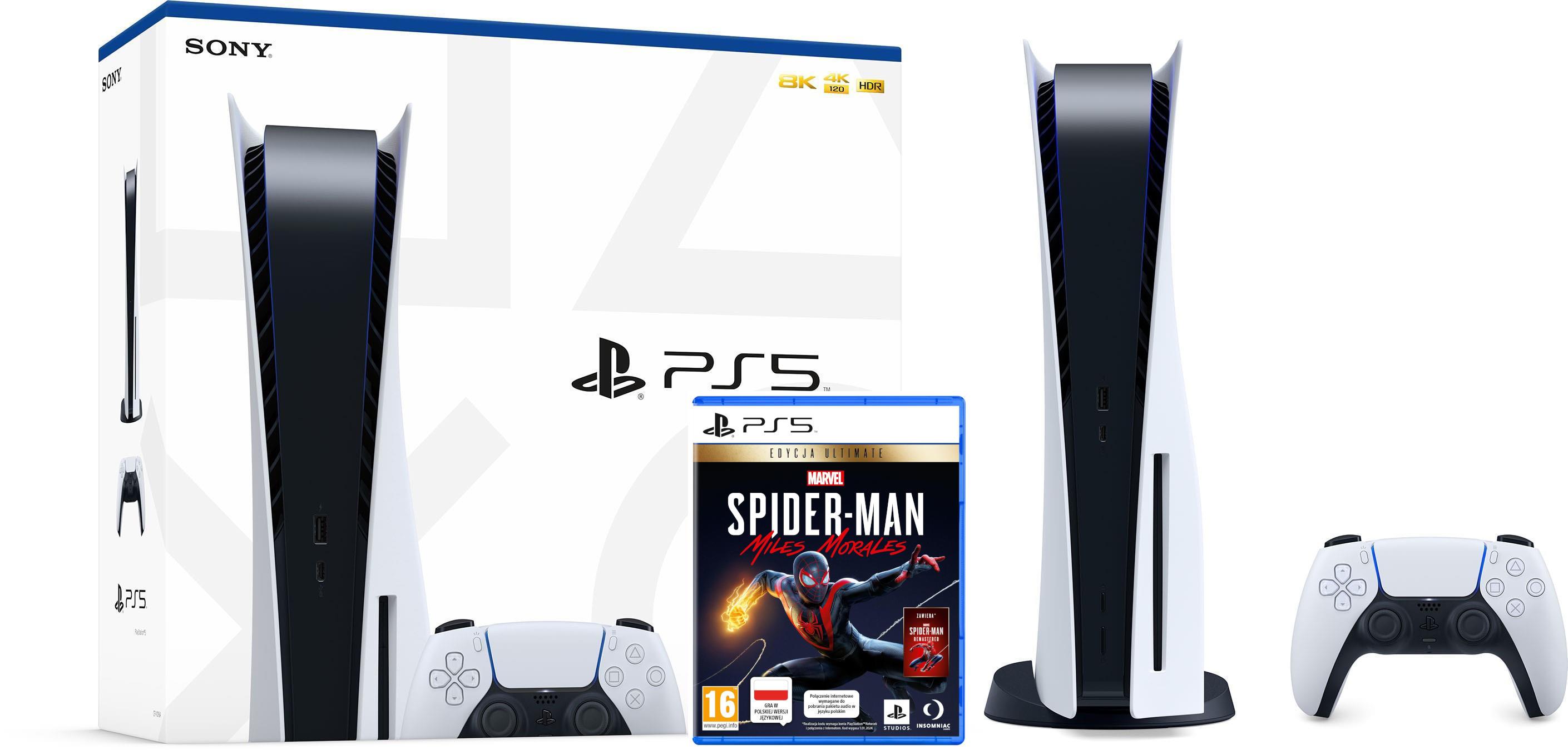 Konsola Sony PlayStation 5 (PS5) + Marvel’s Spider-Man: Miles Morales Ultimate Edition