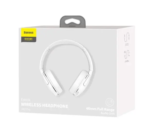 Baseus Encok D02 Pro Nauszne Bluetooth 5.0 Biały